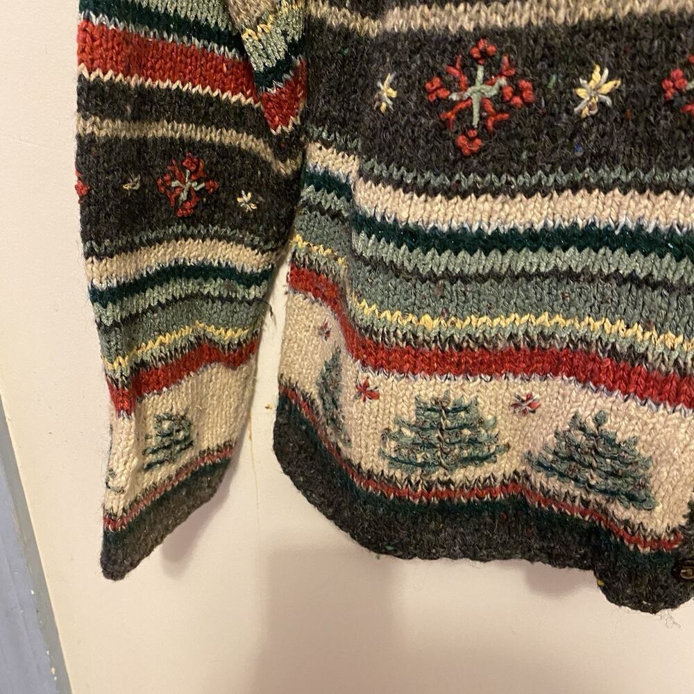 VTG Knit Christmas Holidays Sweater Women S Wool Silk Blend Country Grannycore - Picture 7 of 9